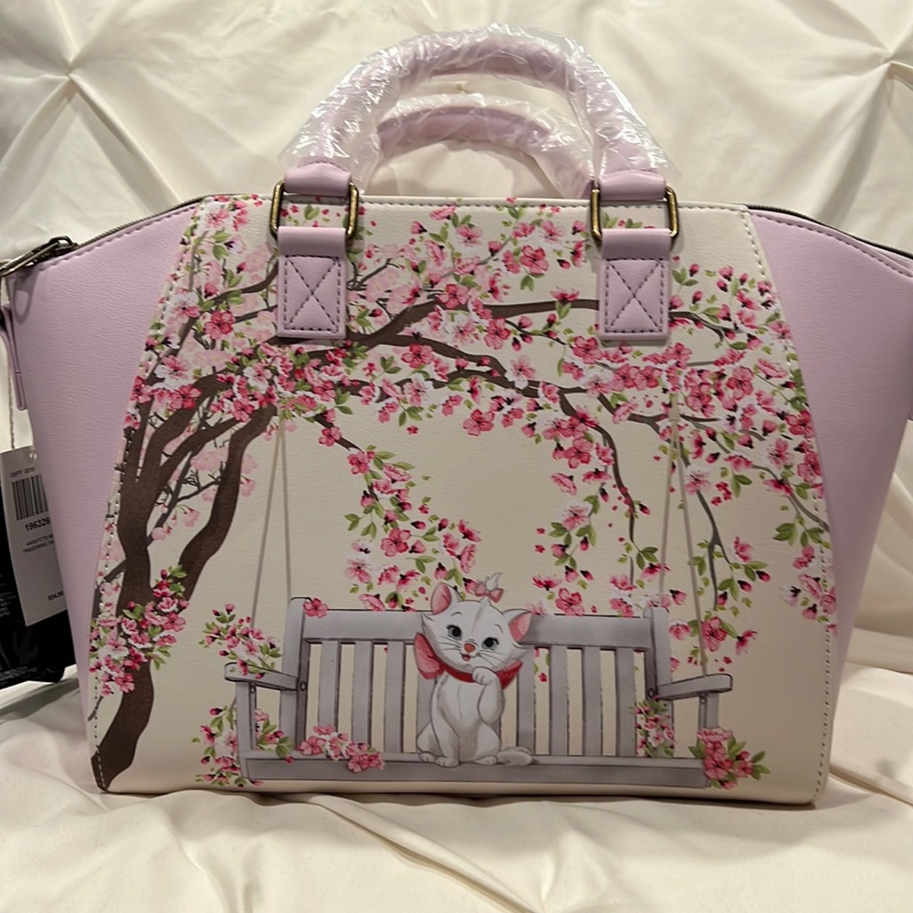 Loungefly X Disney The Aristocats Marie Cherry Blossoms Satchel Bag NWT.